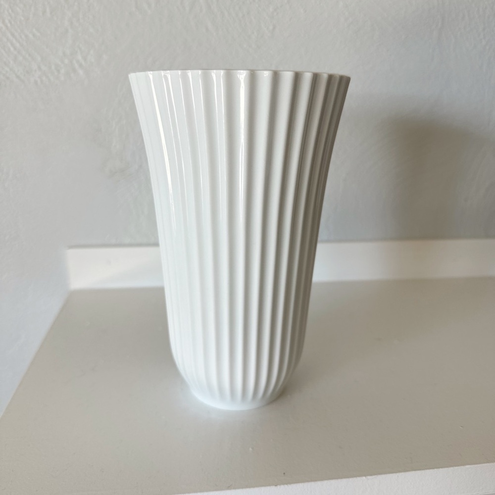 Beautiful Lyngby White Porcelain Fluted Vase
